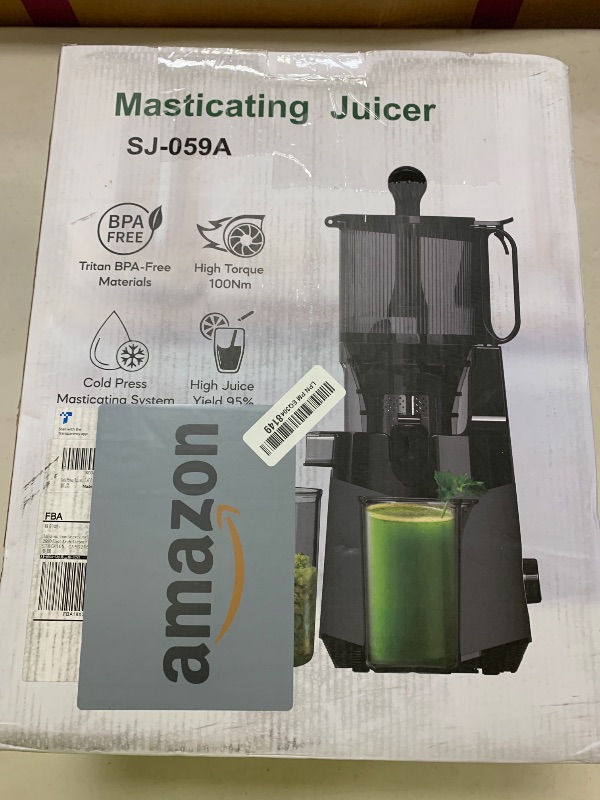 Photo 1 of Cold Press Juicer, 5.3" Wide Feed Chute Juice Extractor Machine with 400W, High Juice Yield, Slow Masticating Juicer for Whole Vegetables & Fruits, Deep Grey