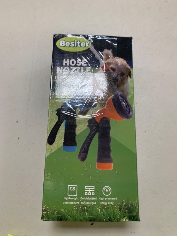 Photo 1 of Besiter Garden Hose Nozzle Sprayer: 2 Pack 10 Watering Patterns Spray Nozzles Heavy Duty Hose Head Hose Attachment
