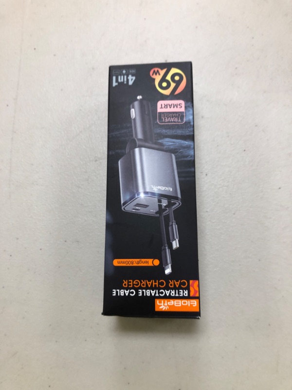 Photo 1 of Retractable Car Charger Adapter for iPhone 17,4 in 1 Fast Charging Car Phone Charger,69W USB C Car Truck Accessories,Road Trip Essentials Gift for Men Women for iPhone 17 Pro Max/16/15/14/13/12,Galaxy