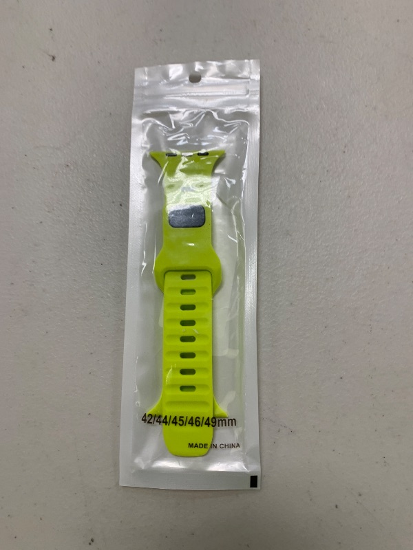 Photo 1 of Sport Bands Compatible with Apple Watch Ultra Band 49mm 45mm 44mm 42mm 41mm 40mm 38mm,Men Women Soft Silicone Waterproof Strap for iWatch Series 8 7 6 5 4 3 2 SE Ultra (42/44/45/49mm, Fluorescent