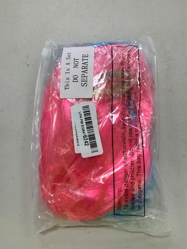 Photo 1 of 2 Pieces Short Bob Hair Wigs Colorful Cosplay Costume Wig Party Hairpiece for Women Girls Daily(Pink, Blue)
