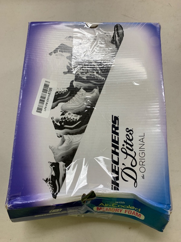 Photo 1 of Skechers Women's D'Lites Memory Foam Lace-up Sneaker,White Silver,7 M US