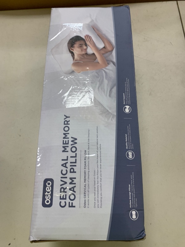 Photo 1 of Osteo Cervical Pillow for Neck Pain Relief, Hollow Design Odorless Memory Foam Pillows with Cooling Case, Adjustable Orthopedic Bed Pillow for Sleeping, Support for Side Back Sleepers