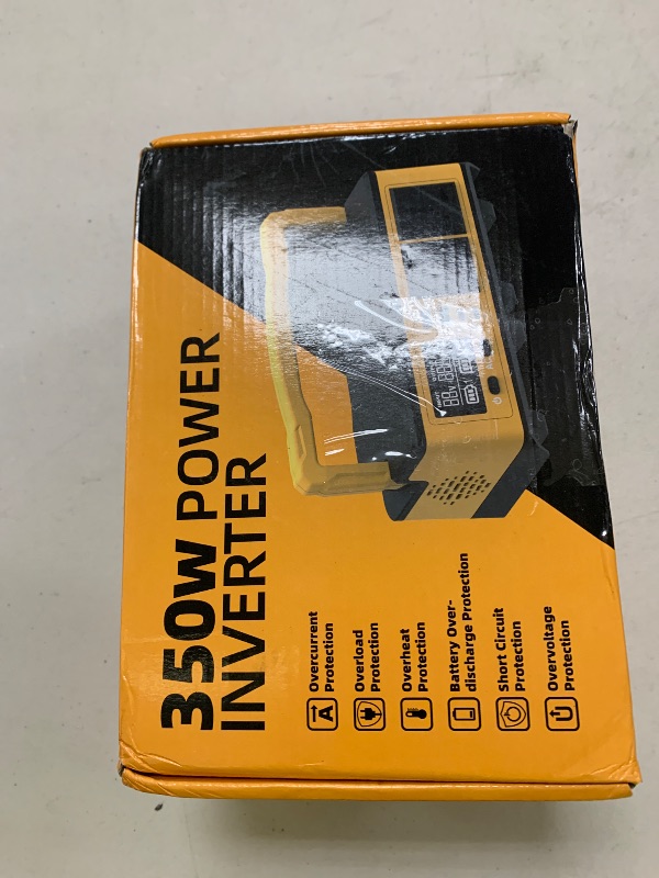 Photo 1 of 350W Power Inverter Compatible with DeWalt 20V Batteries: Ecarke Portable Power Outlet 2 AC Outlets 2 USB Phone Charger 2 Type-C, Generator DC 18V to AC 110V - Battery Adapter LED Light RGB Light