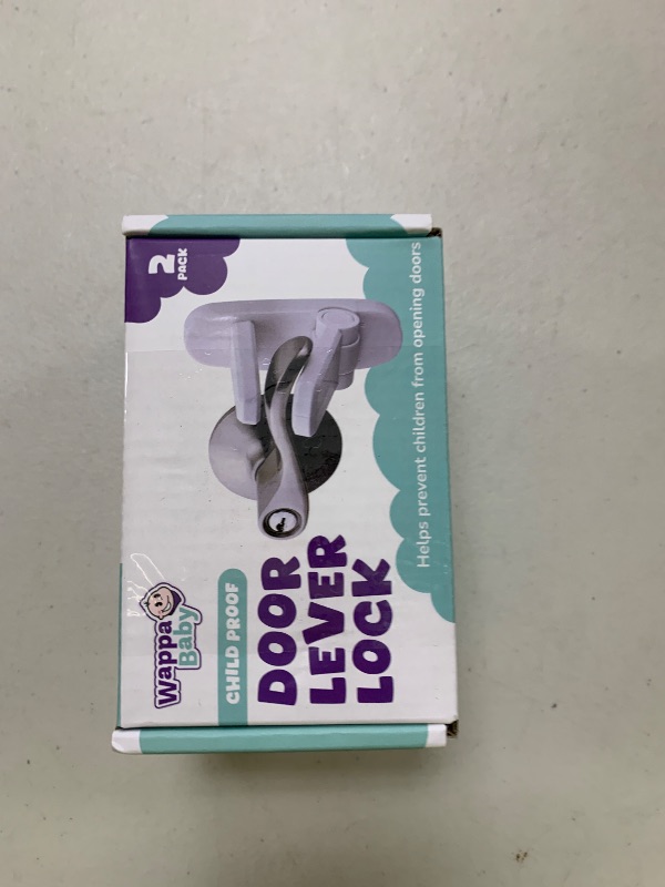 Photo 1 of Door Lever Lock (2 Pack) – Prevents Toddlers from Opening Doors – Easy One-Hand Operation for Adults – Durable ABS with 3M Adhesive Backing – No Tools Needed for Install