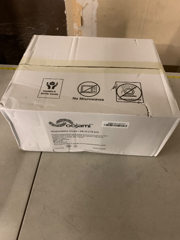 Photo 1 of 48 piece Stemless Unbreakable Crystal Clear Plastic Wine Glasses Set of 48 Small (10 Ounce - Gold Rim)