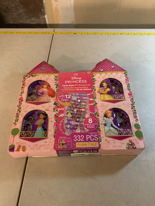 Photo 1 of Make It Real: Disney Princess: Castle Style DIY Bracelet Kit - 332 pcs Jewelry Set, Create 12 Bracelets, 8 Exclusive Charms, Girls & Kids Ages 6+