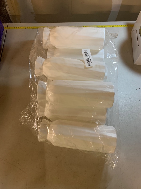 Photo 1 of 10 Pack Composite Plastic Flower Vase 8" Small Tall White Floral Vase Plastic Flower Vases for Centerpieces Unbreakable Vases for Wedding Dinner Table Party Living Room Office Bedroom Decor