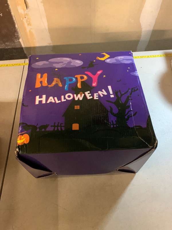 Photo 1 of 12FT Halloween Inflatables Giant Ghost with Wings Outdoor Decorations Colorful Flashing and Flame Lighting Blow Up Yard for Halloween Outdoor Yard Decorations, Garden, Lawn, Indoor