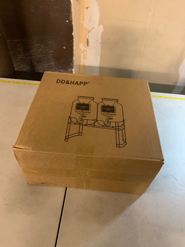 Photo 1 of 1 Gallon Glass Drink Dispensers For Parties 2PACK.Beverage Dispenser,Glass Drink Dispenser With Stand And Stainless Steel Spigot 100% Leakproof.Lemonade Dispenser With Ice Cylinder.Laundry Detergent