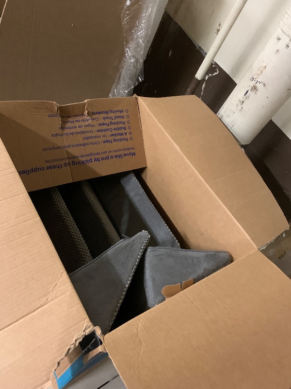 Photo 1 of 40D Density Foam Dog Ramp for Stairs Suits for Small Dogs Cats, Pet Steps Stairs for Staircase Stairs with Anti-Slip Bottom and Self-Sticky Pads to Fix(6Pack, Gray)