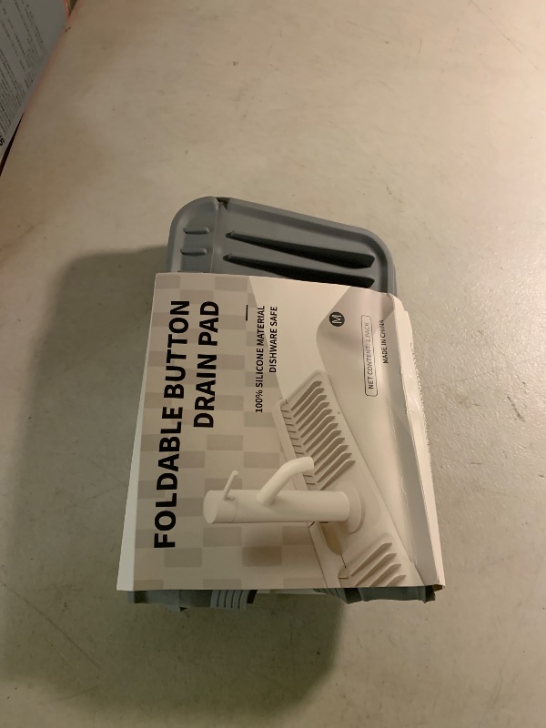 Photo 1 of 17.7" Silicone Sink Splash Guard - Multi-Functional Kitchen Sink Mat with Drip Tray, Sponge Holder & Soap Dish, 6° Slope Design for Easy Drainage, Foldable & Fasten Button for Secure Fit,?Grey?