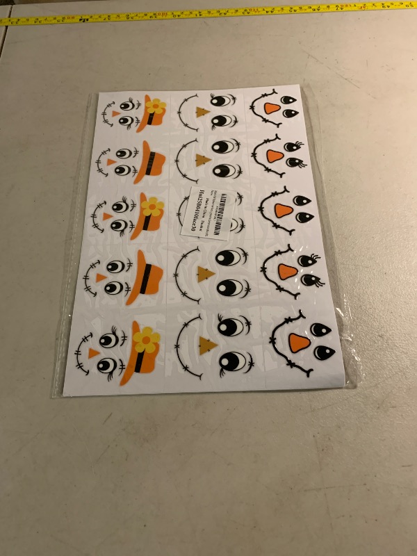 Photo 1 of 30pcs Fall Scarecrow Face Stickers Vinyl Decals Cute Autumn Scarecrow Face Stickers for DIY Crafts Window Cups Wall Glass Halloween Thanksgiving Day Home Decoration(face30)