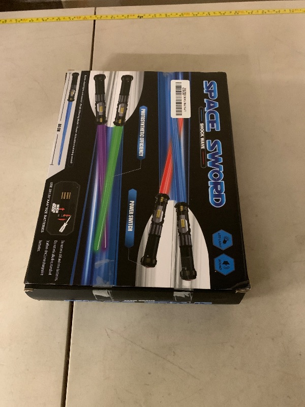 Photo 1 of 4 Pack Sword Saber with FX Sound (on-Off Control) and Full Retractable Handle, 4 Colors LED Glow in The Dark Toy for Kids Adult