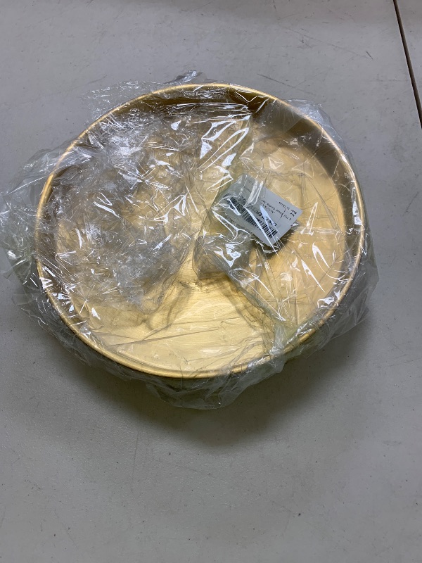 Photo 1 of 6 PCS Gold Tray Serving Platter, 9.8 Inches Round Gold Decorative Trays, Stainless Steel Coffee Table Tray, Vanity Jewelry Makeup Organizer, Countertop Tray for Bathrooms, Cafes, Restaurants
