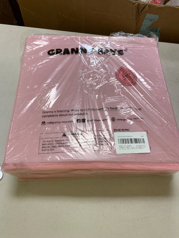 Photo 1 of GRANNY SAYS Cube Storage, 13x13 Cube Storage Organizer Bins, Collapsible Storage Bins with Handle, Closet Storage Bins, Baskets for Shelves, Cubby Storage Organizer, Pink, 6-Pack