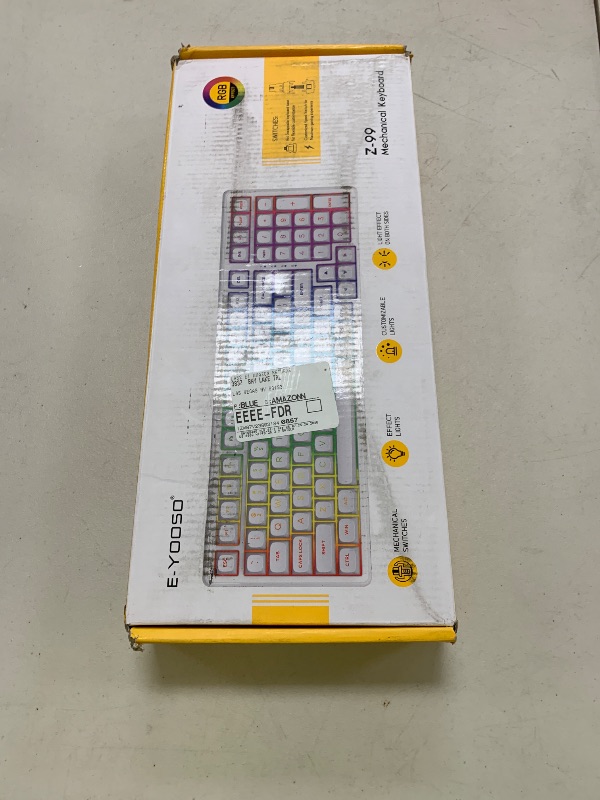 Photo 1 of HUO JI E-Yooso Creamy Mechanical Keyboard Wired, Hot Swappable, Pre-lubed Linear Switches, Gasket Structure with Sound Dampening Foam, RGB Backlit, 99 Keys Custom Gaming Keyboard for PC/Mac,White
