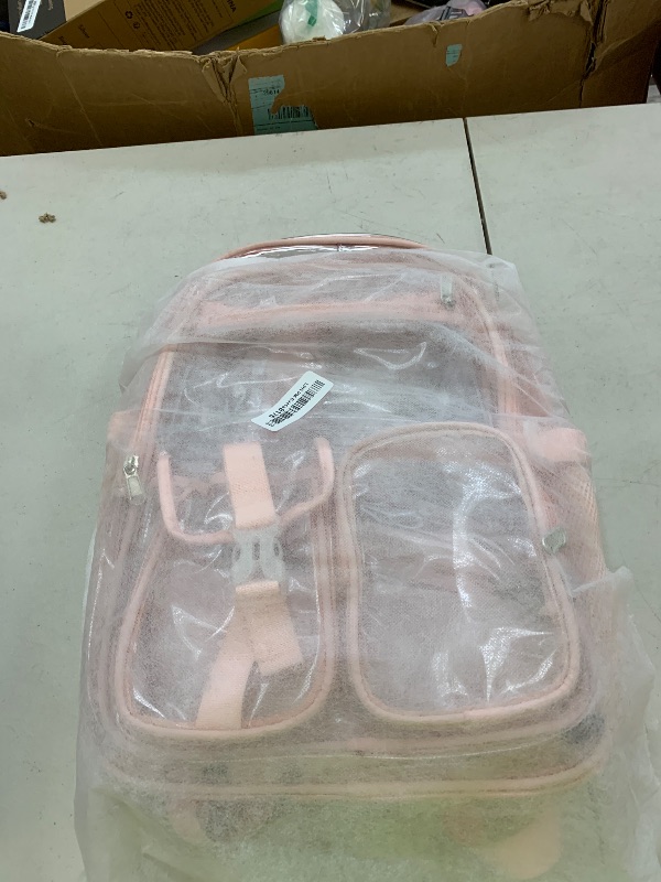 Photo 1 of Scothen Clear Backpack for Girls, 3PCS PVC Transparent Girls School Bookbag Heavy Duty Stadium Approved, See Through Backpack Schoolbag for Kindergarten Elementary Middle School Travel