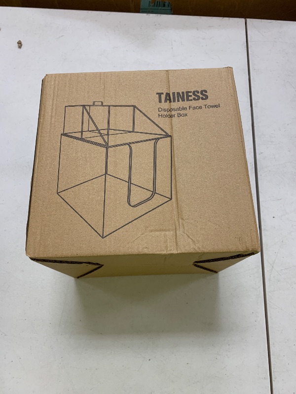 Photo 1 of TAINESS Disposable Facial Towels Storage Box Compatible with Clean Skin Club Clean Towel XL - Cotton Pads - Swabs Upgraded Double Layer Acrylic Storage Container Face Towel Holder (Glossy Clear)