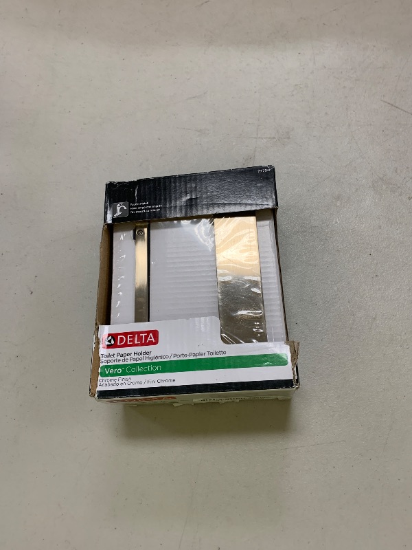 Photo 1 of Delta Vero (1-Pack) Toilet Paper Holder Polished Chrome Tissue Roll Holder for Bathroom Organization and Storage Single Post Toilet Tissue Holder Wall Bathroom Accessories 77750