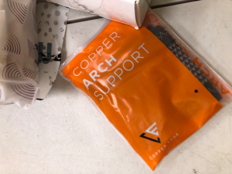 Photo 1 of Copper Edge Copper Arch Support for Plantar Fasciitis. 2 Half Socks/Sleeve Compression Brace for Women and Men. Orthotics Feet Pain Aid Fit for Flat/High/Fallen Arches, Foot Care (Copper)