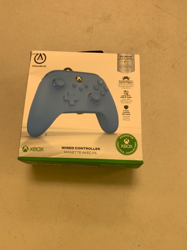 Photo 1 of PowerA Wired Controller for Xbox Series X|S - Blue, gamepad, video game/gaming controller, works with Xbox One, Officially Licensed