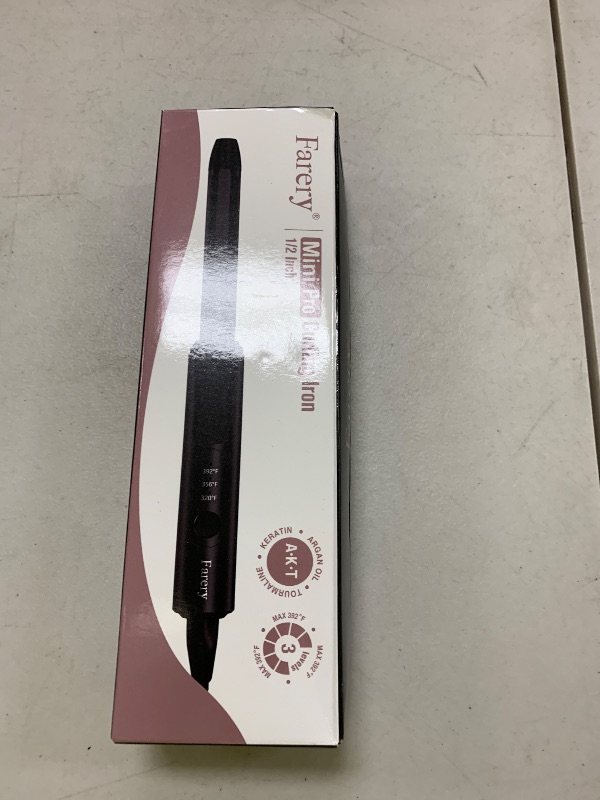 Photo 1 of FARERY 1/2 Inch Ceramic Mini Hair Curler with 3 Adjustable Temp, Dual Voltage, Travel Curling Iron for Short Hair, Infused with Keratin & Argan Oil, Storage Bag