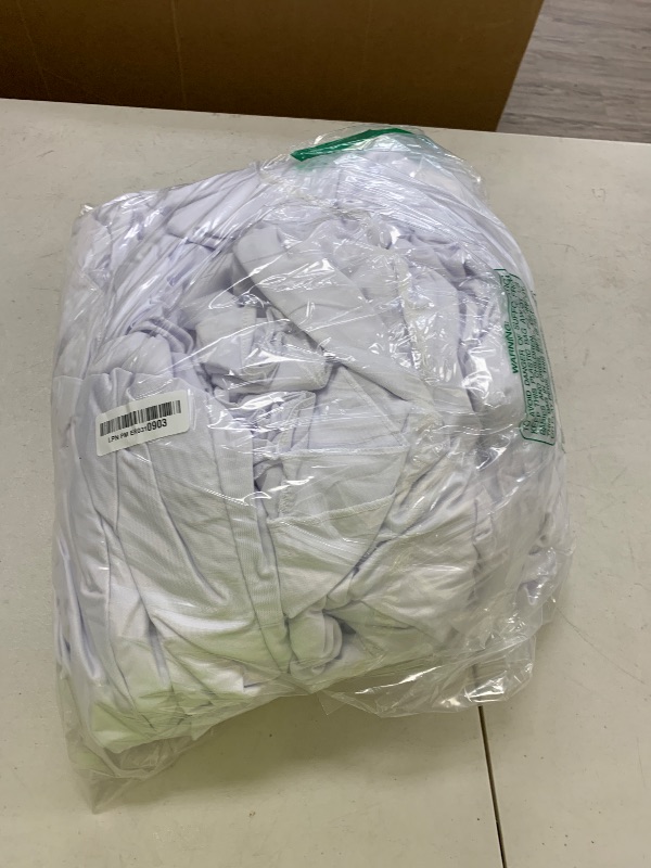 Photo 1 of 4 Pack White Spandex Tablecloths for 6 Foot Rectangle Tables, Wrinkle Free Stretchy Table Cloths 6ft Fitted Table Cover DeskSkirt for Weddings Birthday Party Banquet Baby Shower