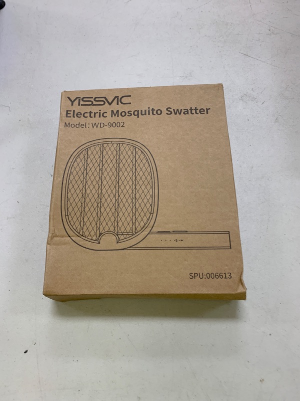 Photo 1 of YISSVIC Electric Fly Swatter Foldable Bug Zapper Racket 2 in 1 Mosquito Killer with Purple Attractant Light Rechargeable 1800mAh for Indoor Home Backyard Patio Camping