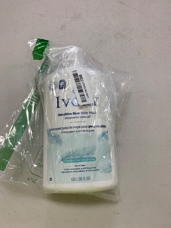 Photo 1 of Ivory Body Wash, Designed for the Whole Family, Gentle Formula, Free of Dyes Heavy Perfumes Parabens Phthalates & Silicones, Fragnance-Free, 35 oz