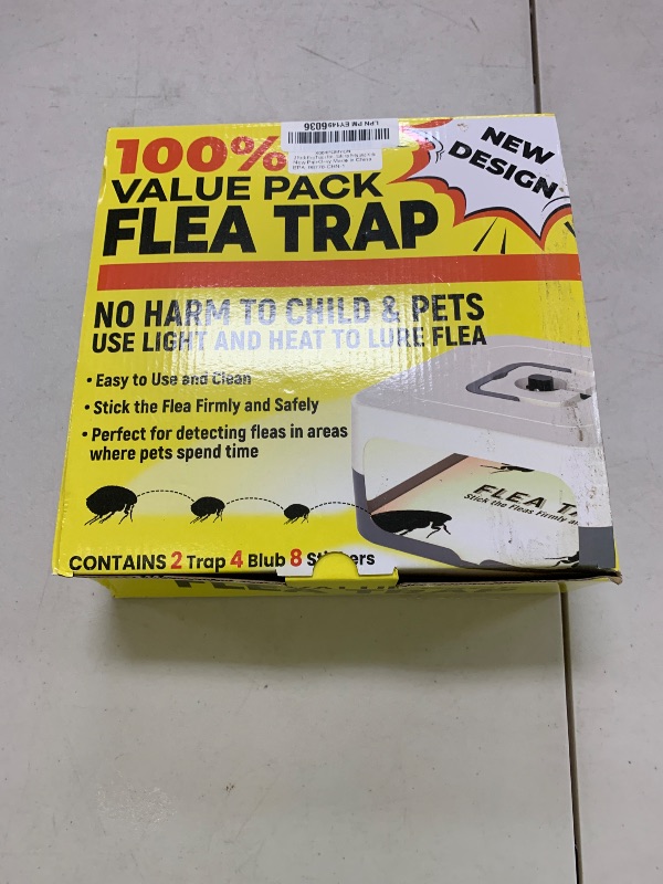 Photo 1 of 2 Pack Flea Traps for Inside Your Home, Flea Light Traps for Home Indoor with 4 Bulbs and 8 Sticky Discs, Bed Bug Trap Safe to Pets and Kids