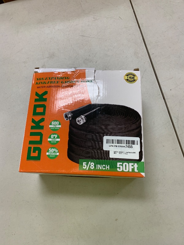 Photo 1 of GUKOK Garden Hose, Lightweight, Ultra Flexible, Durable, Kink-Free Garden Hose, RV, Marine and Camper Hose (50 FT)