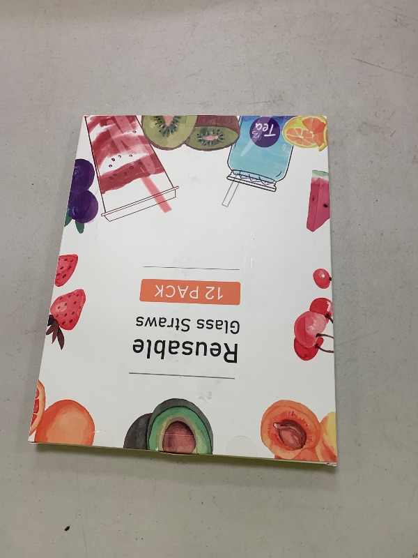 Photo 1 of [12 Pcs] Reusable Colorful Long Glass Straws - 11" x 8mm and 9" x 8mm Shatter Resistant Each Including 3 Straight and 3 Bent with 2 Cleaning Brush Perfect for 30 oz 20 oz Tumblers Juice Coffee