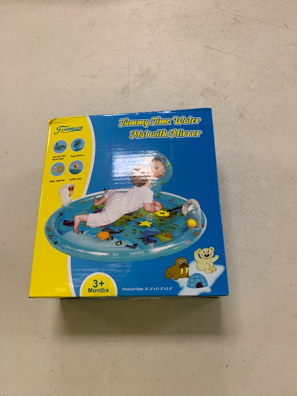 Photo 1 of flashbluer 4-in-1 Tummy Time Water Play Mat with Baby Mirror & Teethers and Rattles, Large Infant Newborn Toys, Suitable for 3 6 9 12 Month Baby Girl or Boy Development