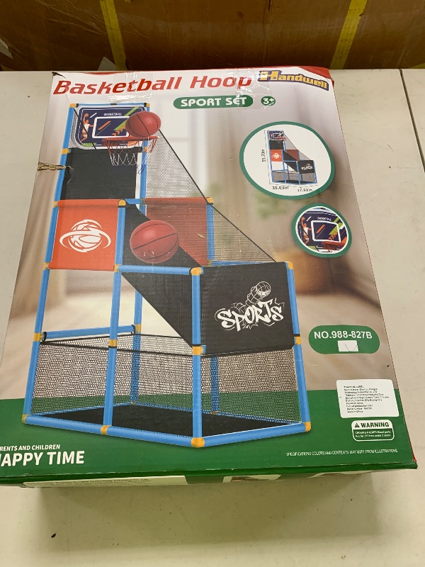 Photo 1 of Arcade Basketball Game Set Boy Toys: Indoor Basketball Hoop with 4 Balls Outdoor Sports Toy for Kids 3-12 Years Old Adjustable Height with Air Pump Kid Party Games Birthday Gifts for Boys Girls Teens