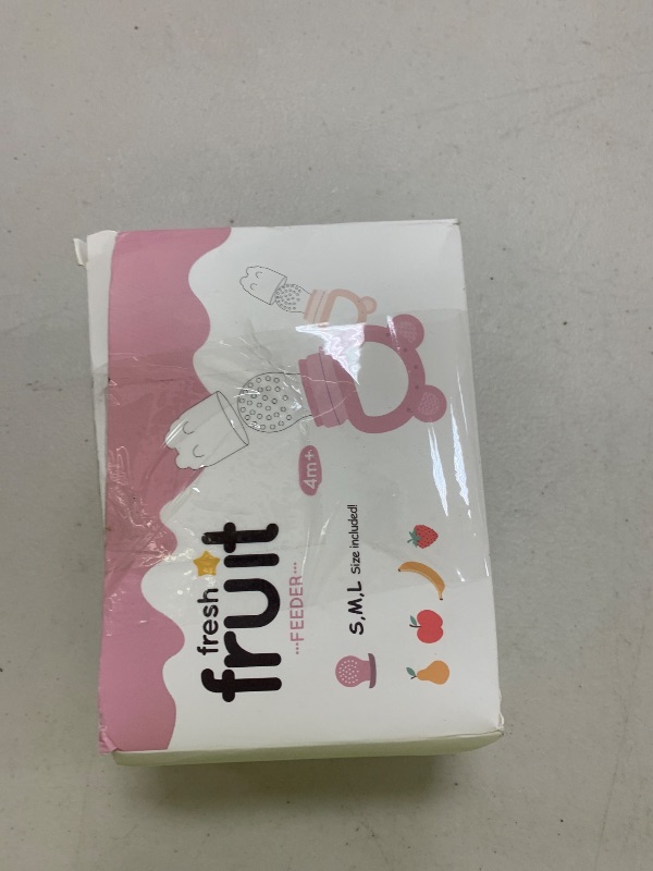 Photo 1 of 2 Pack Silicone Baby Fruit Feeder with Mini Freezer Tray, Breastmilk Popsicle Molds for Baby Teething Relief, Fresh Food Feeder for Safe Infant Self Feeding, Extra Food Pouches - Pink