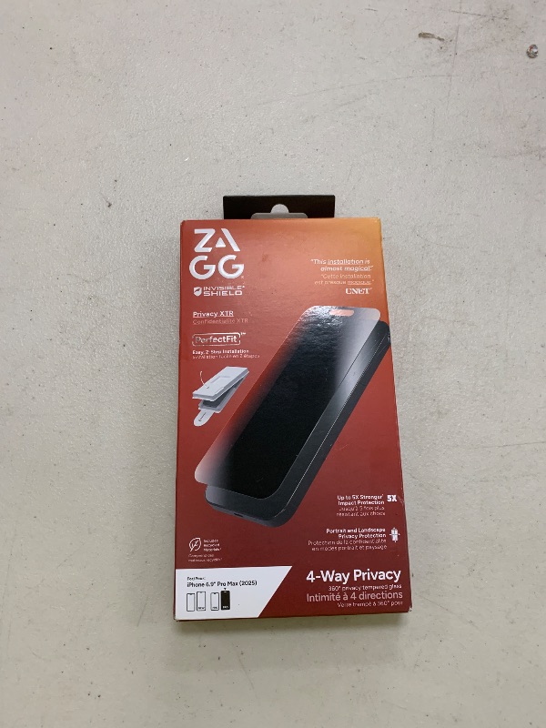 Photo 1 of ZAGG Privacy XTR Screen Protector for iPhone 17 Pro Max - 4-Way Privacy Full-Screen Filter, 5X Stronger, Fingerprint-Resistant Tempered Glass, Smooth Feel, Easy Two-Step Installation