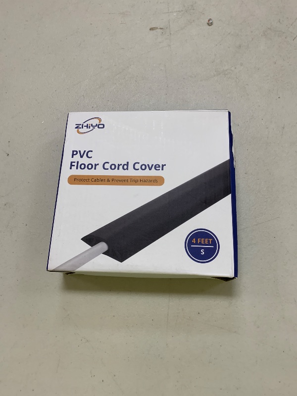 Photo 1 of Floor Cord Cover 4ft, Cord Hider Floor Brown Walnut Wood, Cable Management Prevent Trips, Cable Cover Wire Covers for Electric Power Cords, Wire Protector Cavity W0.47in x H0.28in