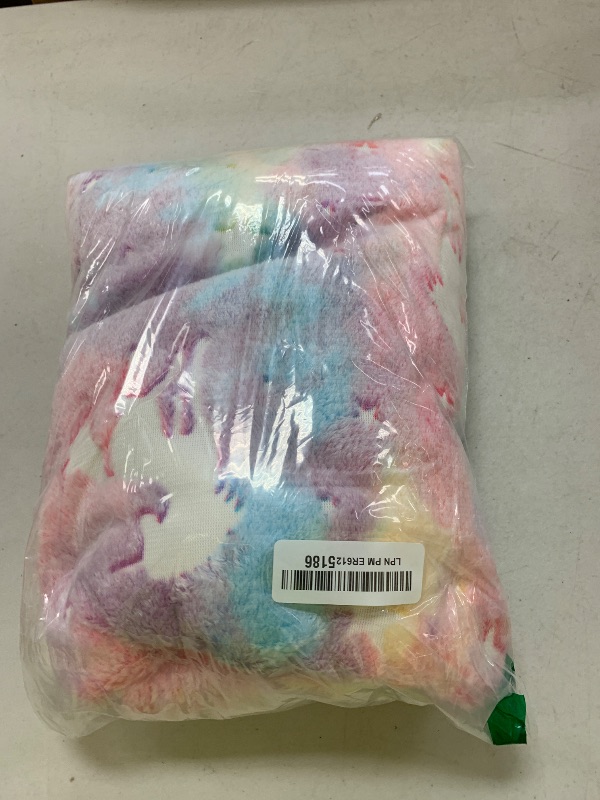 Photo 1 of Glow in The Dark Blanket Unicorn Gifts for Kids Girls Teen Birthday Christmas Halloween Present Light Up Rainbow Unicorn Bedroom Bed Decor Fun Soft Fluffy Plush Glowing Throw Pink 50"x60"