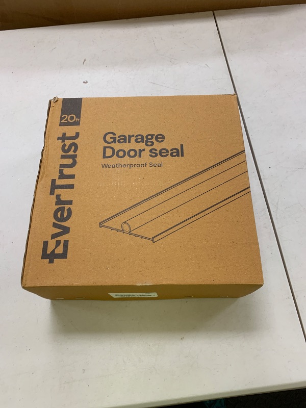 Photo 1 of EverTrust 20Ft/6M Garage Door Bottom Seal – Weatherproof Stripping Rubber Seal T-Ends. Protect Your Garage from Weather and Dust with EPDM Rubber Garage Door Draft Stopper