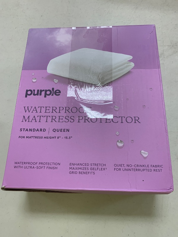 Photo 1 of Purple Waterproof Mattress Protector – Queen, Gold-Standard Protection, Comfort-First Design, Fits Mattresses 8” to 15.5”
