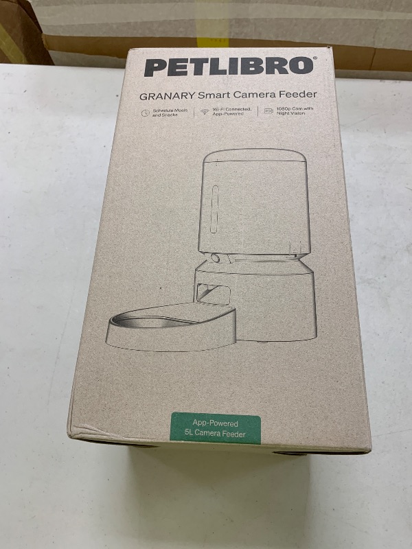 Photo 1 of PETLIBRO Automatic Cat Feeder with Camera, 1080P HD Video with Night Vision, 5G WiFi Pet Feeder with 2-Way Audio, Low Food & Blockage Sensor, Motion & Sound Alerts for Cat & Dog Single Tray