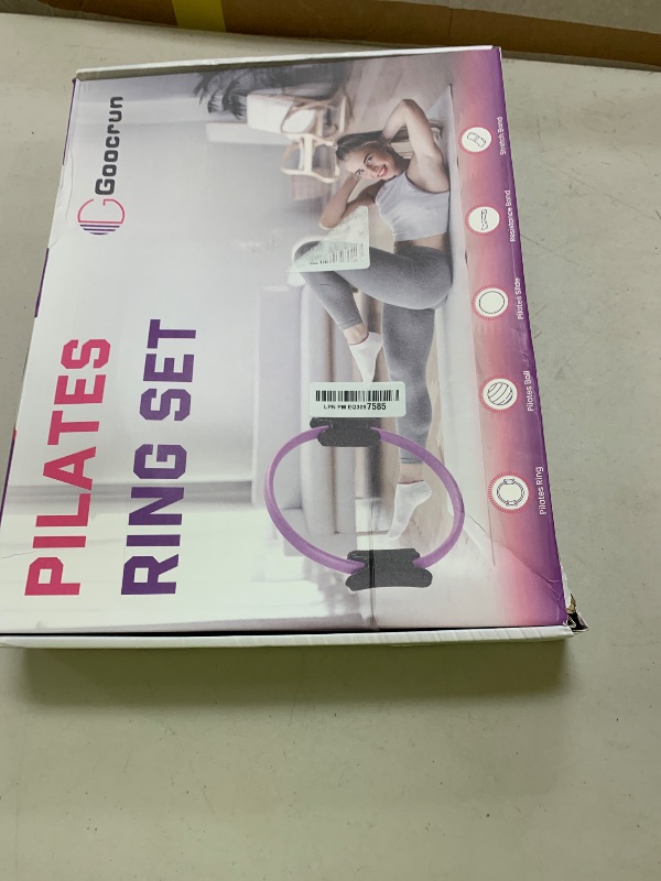 Photo 1 of Goocrun Pilates Ring Set Exercise Equipment with Exercise Bands Resistance Bands Set, Pilates Ball, Sliding Disks – Workout Equipment Home Gym Includes Complete Fitness Poster (Purple)