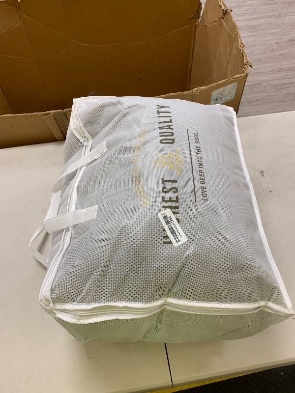 Photo 1 of L LOVSOUL Goose Feather Down Fiber Comforter King Size, 100% Organic Cotton Fabric Duvet Insert,1200TC,750+FP, Hotel Collection, All Season Grey Bedding Comforters with 8 Tabs,84oz