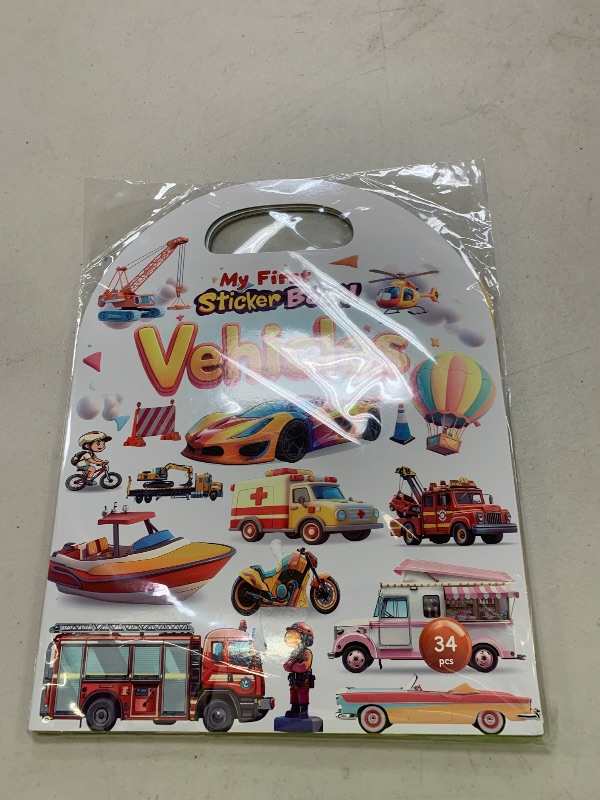 Photo 1 of 3-Pack Reusable Sticker Books for Toddlers 2-4 Years, Vehicles Truck, Animals & Farm Jelly Activity Stickers for Boys Girls Road Trip Airplane Train Travel Essentials Toy for Kids Birthday Gifts