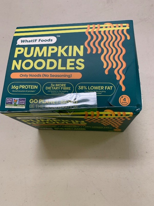 Photo 1 of Healthy Instant Pumpkin Noodles Unflavored | Vegan, Air Fried, Lower Sodium, 16g Protein & 6g Fiber | For Ramen, Wok, Stir Fry | Quick Cooking 5 Pack by WhatIF Foods