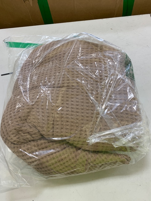 Photo 1 of 100% Cotton Taupe Blanket King Size for Bed - Breathable and Soft, Waffle Weave for Summer Spring, 102x90 Inches (Toffee)