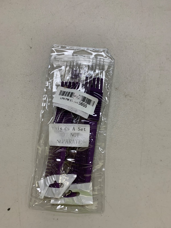 Photo 1 of Leinuosen 3 Pack Carbon Lift Teasing Combs with Metal Prong, Hair Pick Comb for Women Hair Styling(Purple)