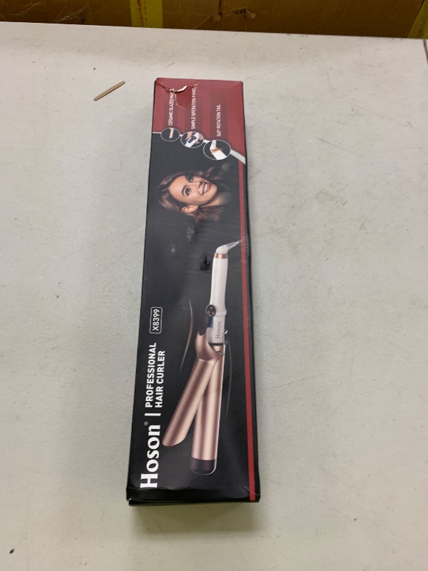 Photo 1 of Hoson 1 1/2 Inch Curling Iron Large Barrel, 1.5 Inch Long Barrel Curling Wand Dual Voltage, Ceramic Tourmaline Coating with LCD Display, Glove Include