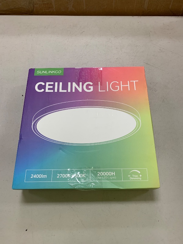 Photo 1 of Dimmable Flush Mount LED Ceiling Light Fixture with Night Light, 12 Inch 24W Super Slim Ceiling Lamp with Remote, 2400LM Super Bright, 2700K-6500K CCT Selectable, for Bedroom Living Room Kitchen
